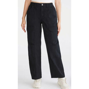 Women's AERO Black Utility Cargo Wide Leg Pants Plus Size XXL